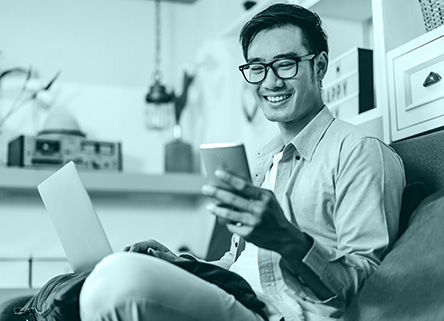 Man working on laptop